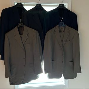 5 Mens Custom Tailored Suits Canali & Giorgio Armani Size 44L 36x34 Pants